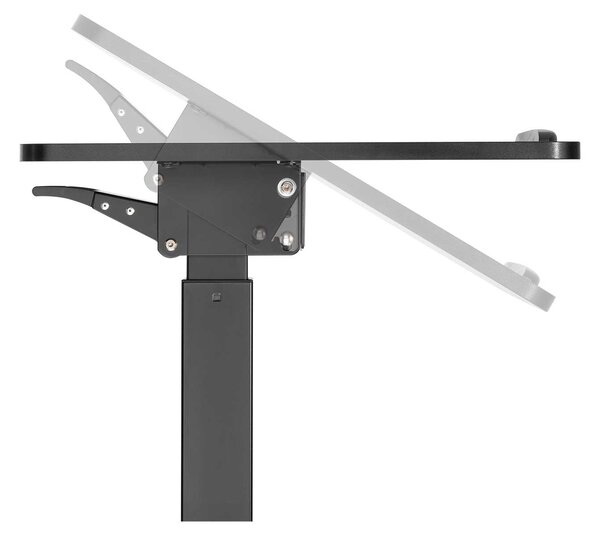 Маса Active, с регулируема височина, 600 х 520 х 758-1128 mm, правоъгълен плот, черна