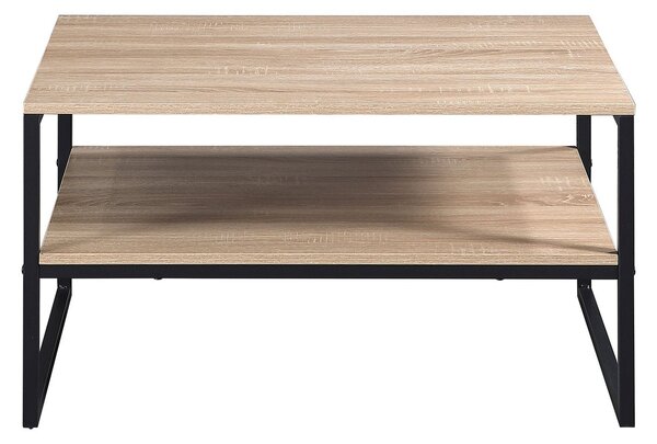 Ниска маса Club, 800 х 600 х 450 mm, правоъгълен плот, ПДЧ 15 mm, дъб сонома, черни метални крака