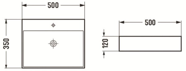 Mexen Blanca мивка за монтиране върху плот 50 x 35 см, черна мат - 21105085