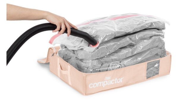 Вакуумна пластмасова кутия за съхранение под леглото 65x45x15,5 cm Pink Edition – Compactor