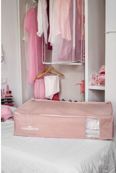 Вакуумна пластмасова кутия за съхранение под леглото 65x45x15,5 cm Pink Edition – Compactor