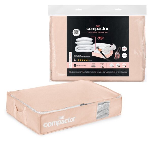 Вакуумна пластмасова кутия за съхранение под леглото 65x45x15,5 cm Pink Edition – Compactor