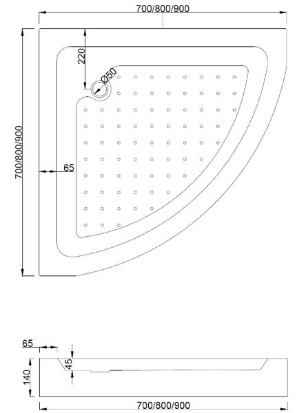 Mexen Rio полукръгла душ кабина 80 x 80 см, прозрачна, златна + поддушово