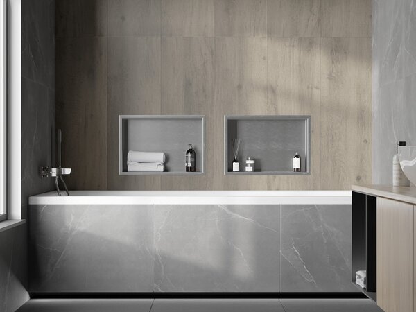 Mexen X-Wall-R нишева етажерка с фланец 45 x 30 см, инокс - 1910453010