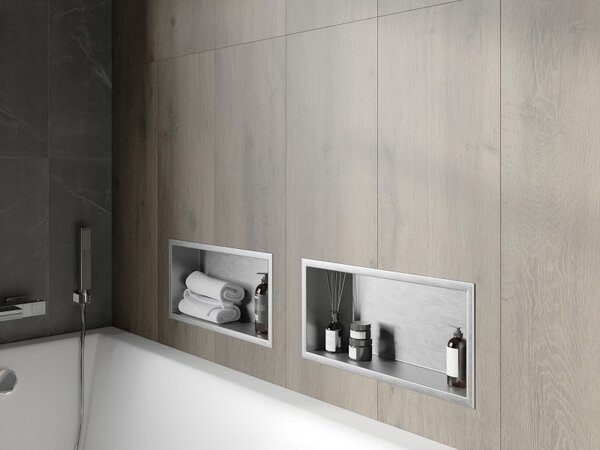 Mexen X-Wall-R нишева етажерка с фланец 45 x 20 см, инокс - 1910452010