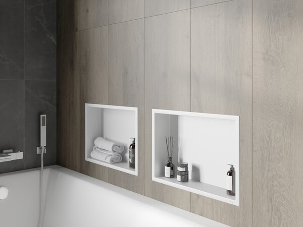 Mexen X-Wall-R вградена полица с фланец 45 x 30 см, бяла - 1920453010
