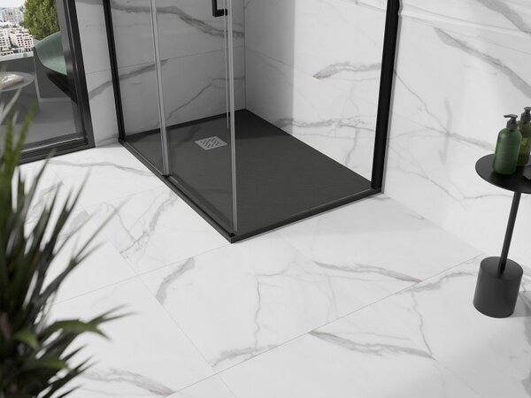 Mexen Stone+ правоъгълна композитна поддушова вана 90 x 70 см, антрацит - 44717090