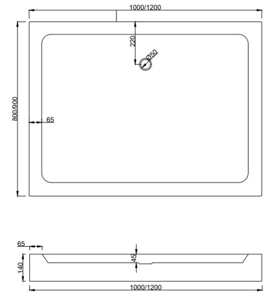 Mexen Apia плъзгаща се душ кабина 100 x 80 см, прозрачна, черна + корито Рио