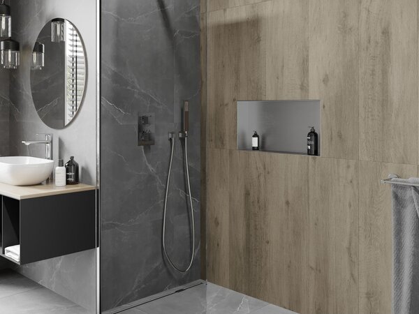 Mexen X-Wall-NR нишева полица без фланец 60 x 30 см, инокс - 1911603010