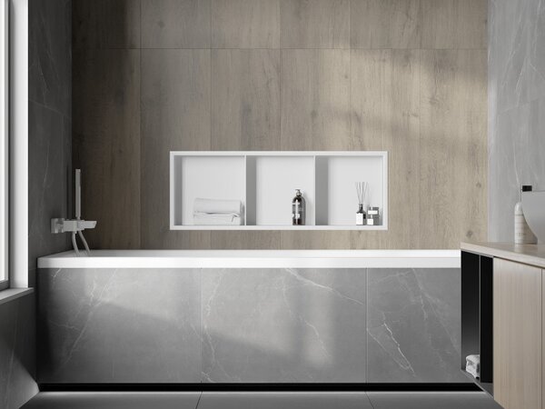 Mexen X-Wall-R ниша с корниз и рафт 90 x 30 см, бяла - 1920903010S