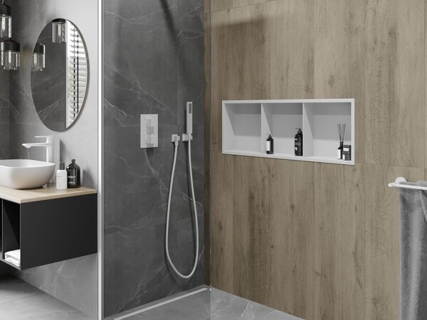 Mexen X-Wall-R ниша с корниз и рафт 90 x 30 см, бяла - 1920903010S