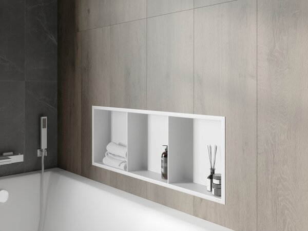 Mexen X-Wall-R ниша с корниз и рафт 90 x 30 см, бяла - 1920903010S