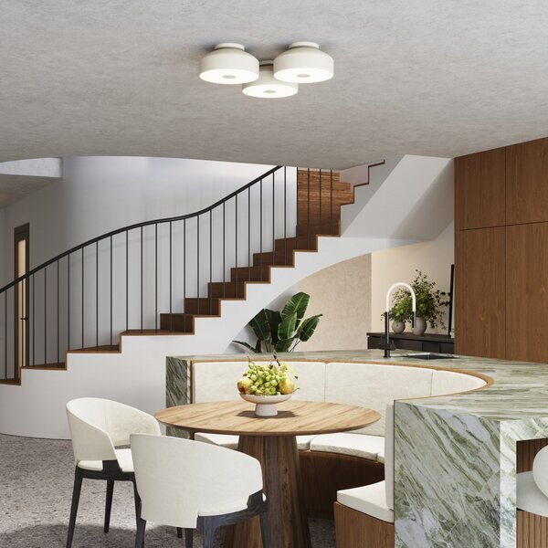 SOLLUX LIGHTING Таванска лампа CLARO, бежова, Ø 30 cm, метал, 4 x E27, Затъмняване, Бежов, Дневна/трапезария, Метал