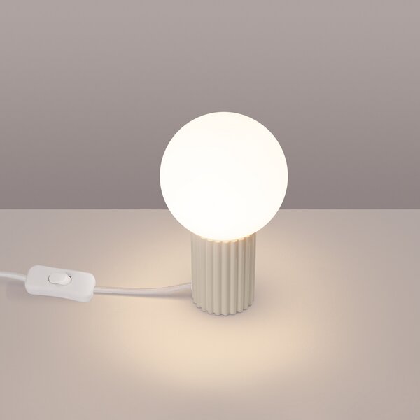 SOLLUX LIGHTING Настолна лампа ORBI, бежова, стъкло/метал, височина 19 cm, G9, Бежов, Дневна/трапезария, Алуминий