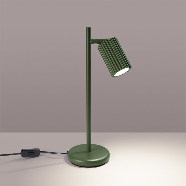 SOLLUX LIGHTING Настолна лампа ALORA, височина 43 cm, маслиненозелено, метал, GU10, Зелен, Дневна/трапезария, Алуминий