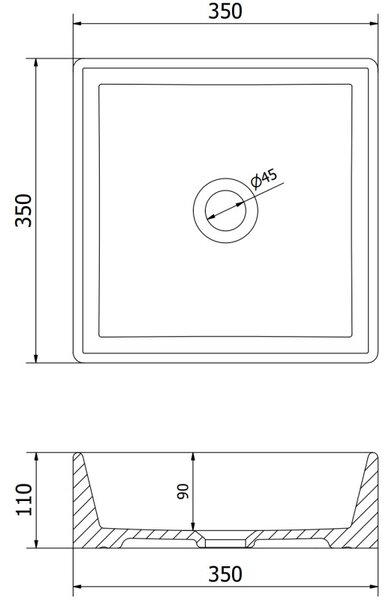 Mexen Goya мивка за плота 35 x 35 см, бяла - 22183500
