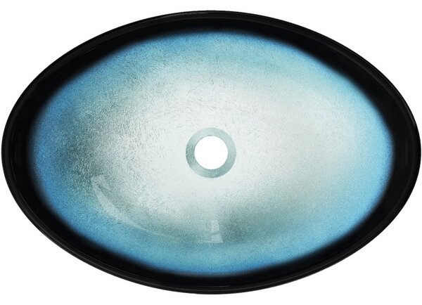 Mexen Sonia стъклена мивка на плот 54 x 37 см, синя - 24145447