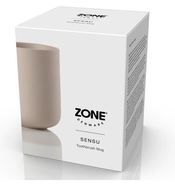 Бежова керамична чаша за четки за зъби Sensu – Zone