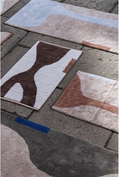Бяло-кафяв памучен килим подходящ за пране 50x80 cm Figura – Mette Ditmer Denmark