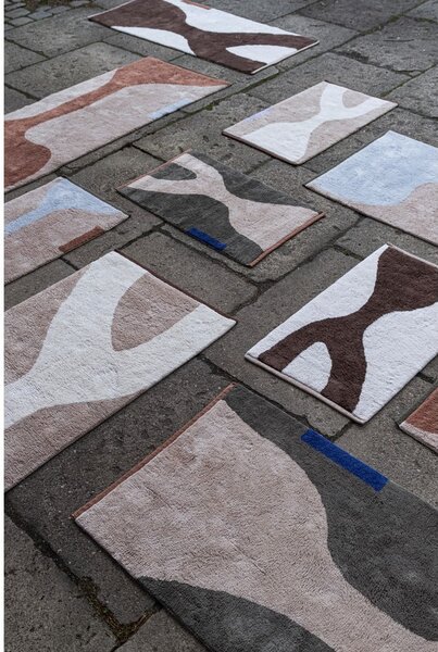 Бяло-кафяв памучен килим подходящ за пране 50x80 cm Figura – Mette Ditmer Denmark