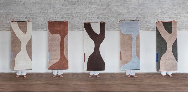 Бяло-кафяв памучен килим подходящ за пране 50x80 cm Figura – Mette Ditmer Denmark