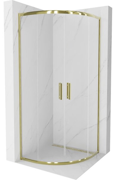 Mexen Rio кръгла душ кабина 80 x 80 см, прозрачна, златна - 863-080-080-50-00