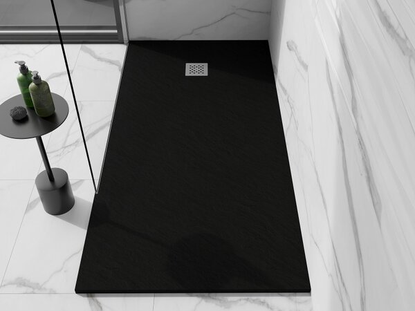 Mexen Stone+ ректангуларен композитен поддушов басейн 200 x 80 cm, черен - 44708020