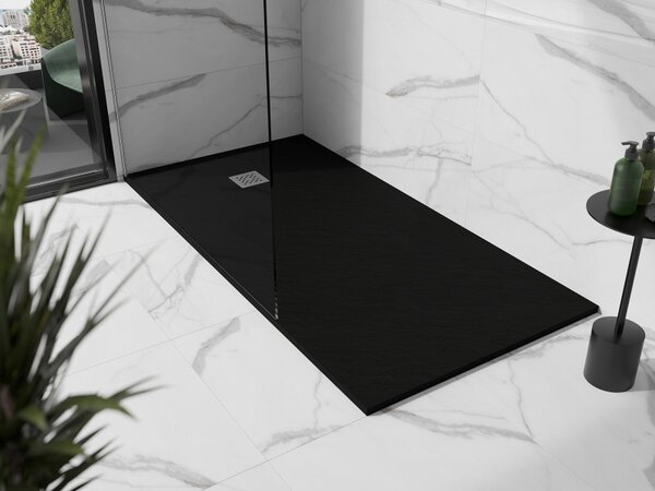 Mexen Stone+ ректангуларен композитен поддушов басейн 200 x 80 cm, черен - 44708020
