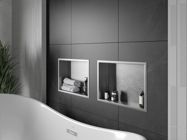 Mexen X-Wall-R нишова полица с фланец 45 x 30 см, инокс - 1910453010