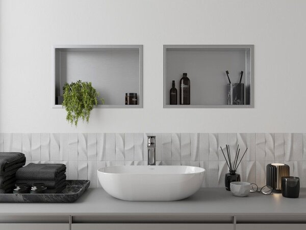 Mexen X-Wall-R нишова полица с фланец 45 x 30 см, инокс - 1910453010