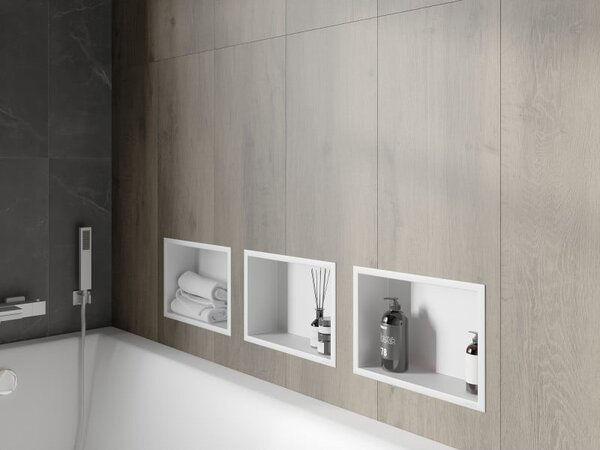 Mexen X-Wall-R нишова полица с фланец 30 x 20 см, бяла - 1920302010