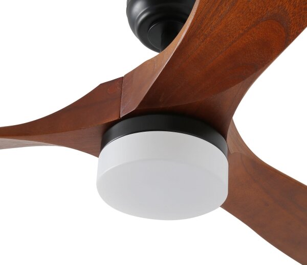 ZEVENTI - LED таванен вентилатор GINOSA LED/18W/230V Wi-Fi Tuya черен/дъб + дистанционно управление