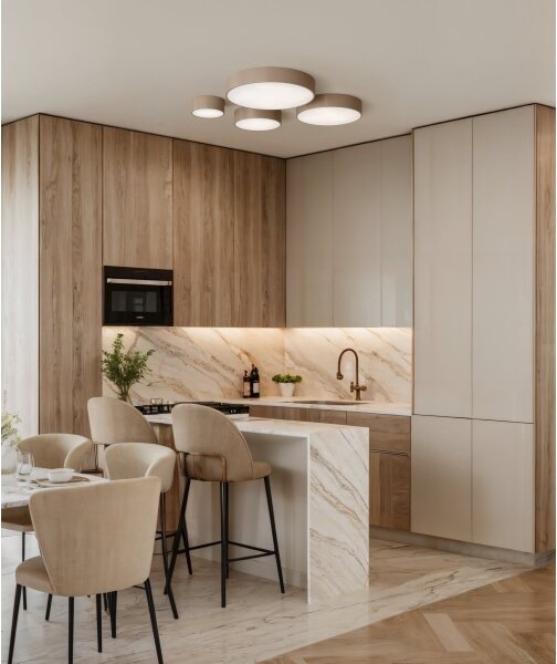 Brilagi - LED RGBW димируемо таванно осветително тяло CLARE 1xE27/9W/230V Wi-Fi бежово