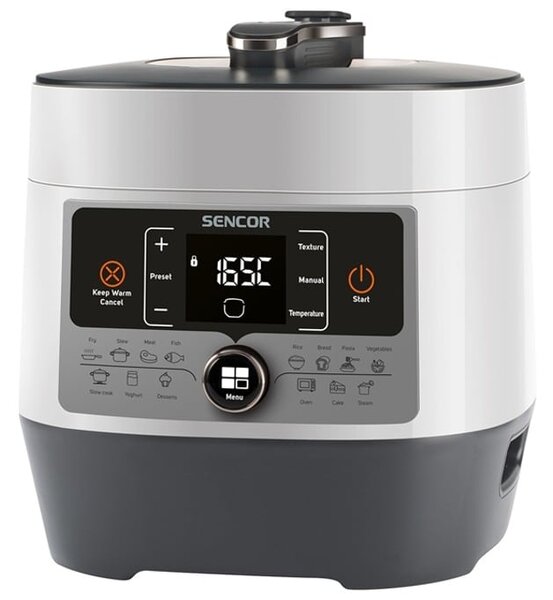 Мултифункционален уред за готвене Sencor SPR 3600WH, под налягане, мощност 1000W, капацитет 5.5L, 14 програми, бял