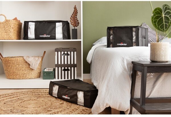 Черна кутия за съхранение на дрехи XXL 3D Medium, 125 л Black Edition - Compactor