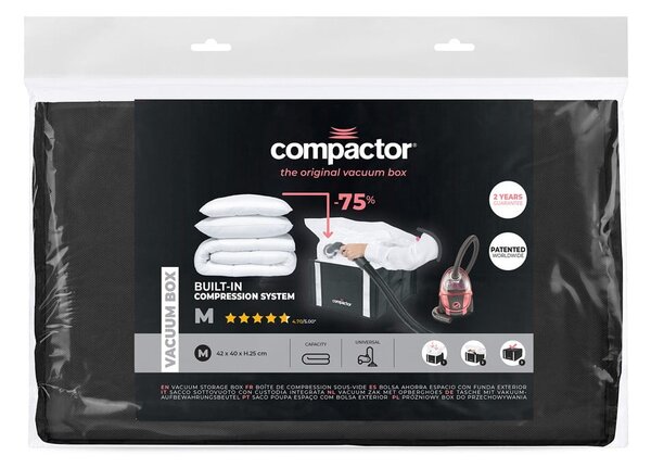 Черна кутия за съхранение на дрехи XXL 3D Medium, 125 л Black Edition - Compactor