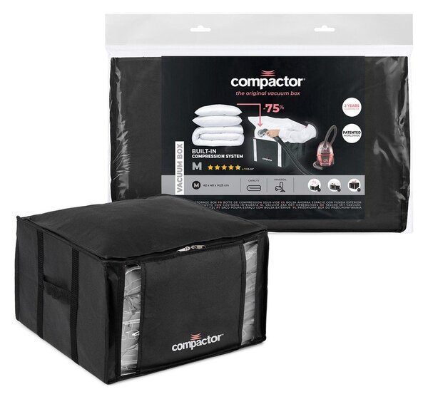Черна кутия за съхранение на дрехи XXL 3D Medium, 125 л Black Edition - Compactor