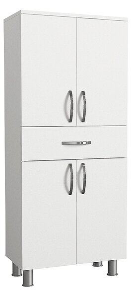 Меламинов многофункционален шкаф Montana в бял цвят 59,4x31,5x140см