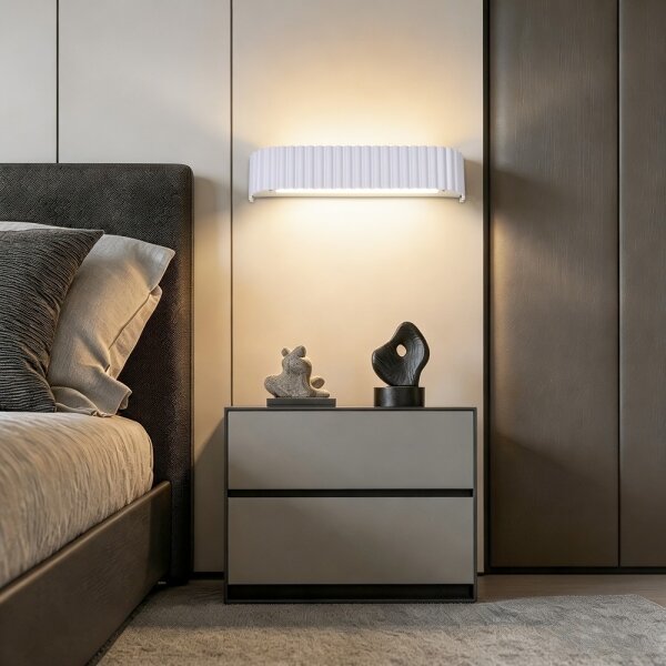 Brilagi - Димируемо стенено LED осветително тяло FALCON MODERN LED/14W/230V 40 см бяло + дистанционно управление