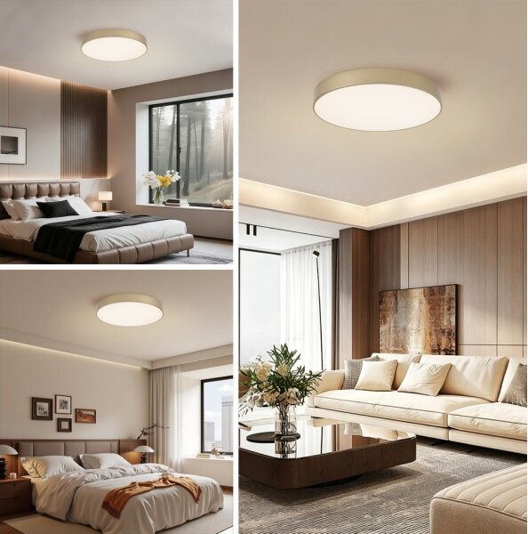 Brilagi - LED димируем таванен плафон POOL LED/60W/230V Ø 50 cm златист + дистанционно управление
