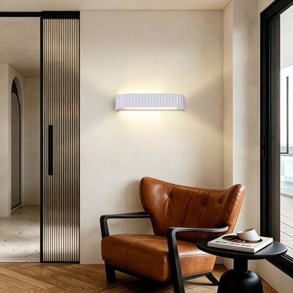 Brilagi - Димируемо стенено LED осветително тяло FALCON MODERN LED/14W/230V 40 см бяло + дистанционно управление