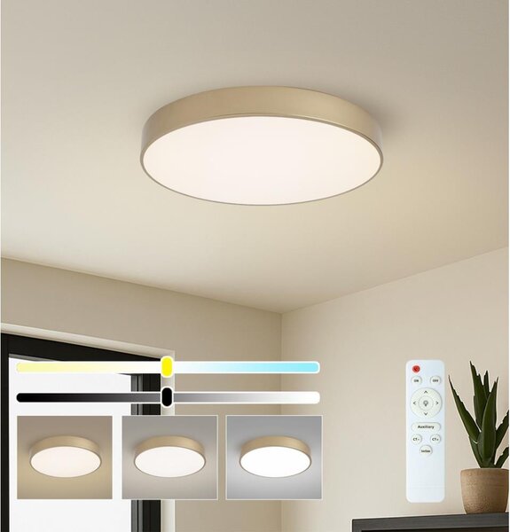 Brilagi - LED димируем таванен плафон POOL LED/60W/230V Ø 50 cm златист + дистанционно управление