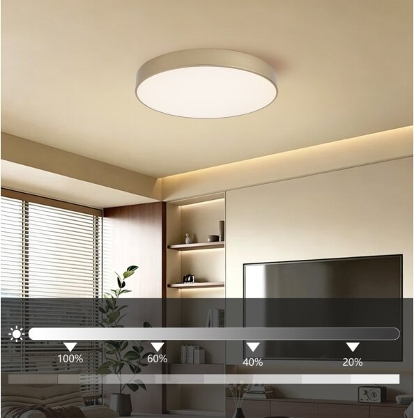 Brilagi - LED димируем таванен плафон POOL LED/60W/230V Ø 50 cm златист + дистанционно управление