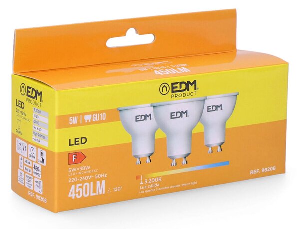 LED крушка EDM 5 W GU10 450 lm F (3200 K)