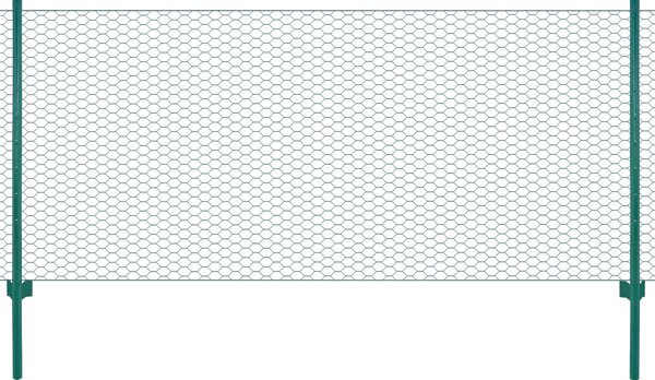 VidaXL Ограда от телена мрежа с колчета, стомана, 25х1 м, зелена