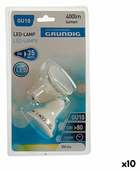 LED крушка Grundig 6400 K Бял 5 W GU10 400 lm (5 x 6 x 5 cm) (10 броя)