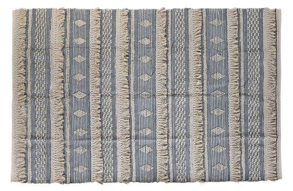 Килим DKD Home Decor 230 x 160 x 2 cm Син Памук Бял Boho