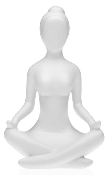 Декоративна фигурка Versa Бял Yoga 12 x 20 x 10 cm Смола