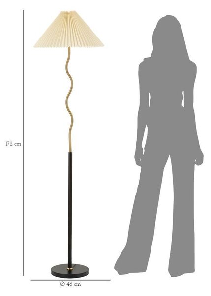 Черна/златистa подова лампа (височина 172 cm) Closy – Mauro Ferretti
