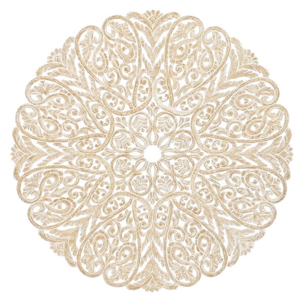 Декорация за стена Home ESPRIT Бял Естествен Mandala Индианец 119 x 1,5 x 119 cm